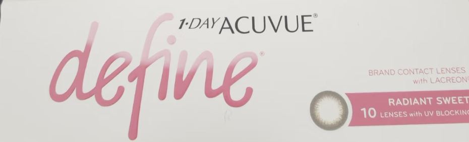 【90片裝】強生1 DAY ACUVUE DEFINE Radient Sweet 日拋彩色隱形眼鏡 閃鑽棕 RADIANT CHIC｜每盒90片