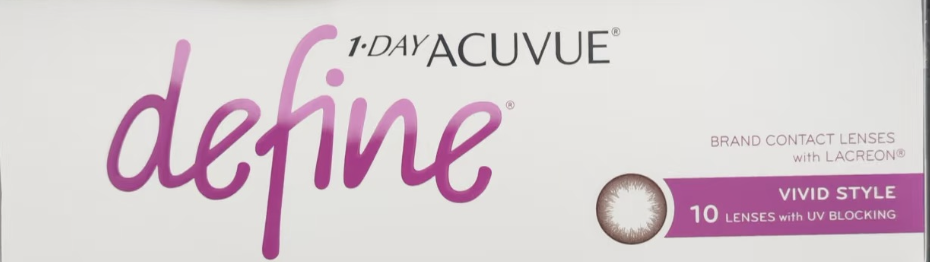 【90片裝】強生1 DAY ACUVUE DEFINE 日拋彩色隱形眼鏡 動人啡 VIVID STYLE｜每盒90片