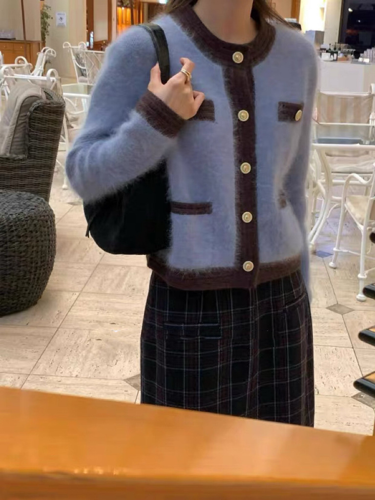 313 正韓高級撞色小香外套