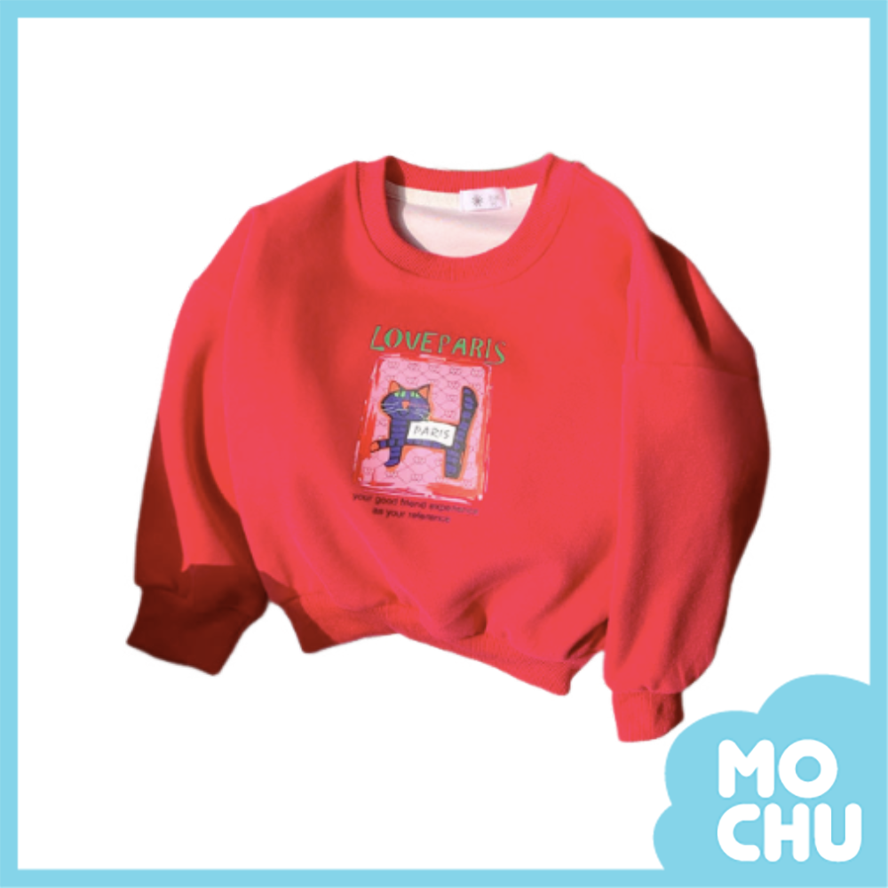 愛巴黎粉框貓長袖上衣