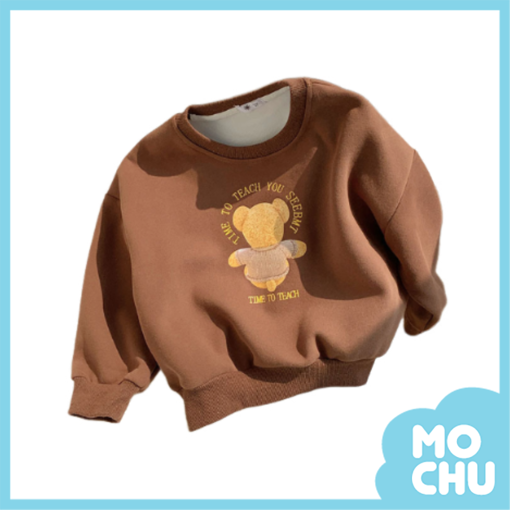 文字背影熊長袖上衣