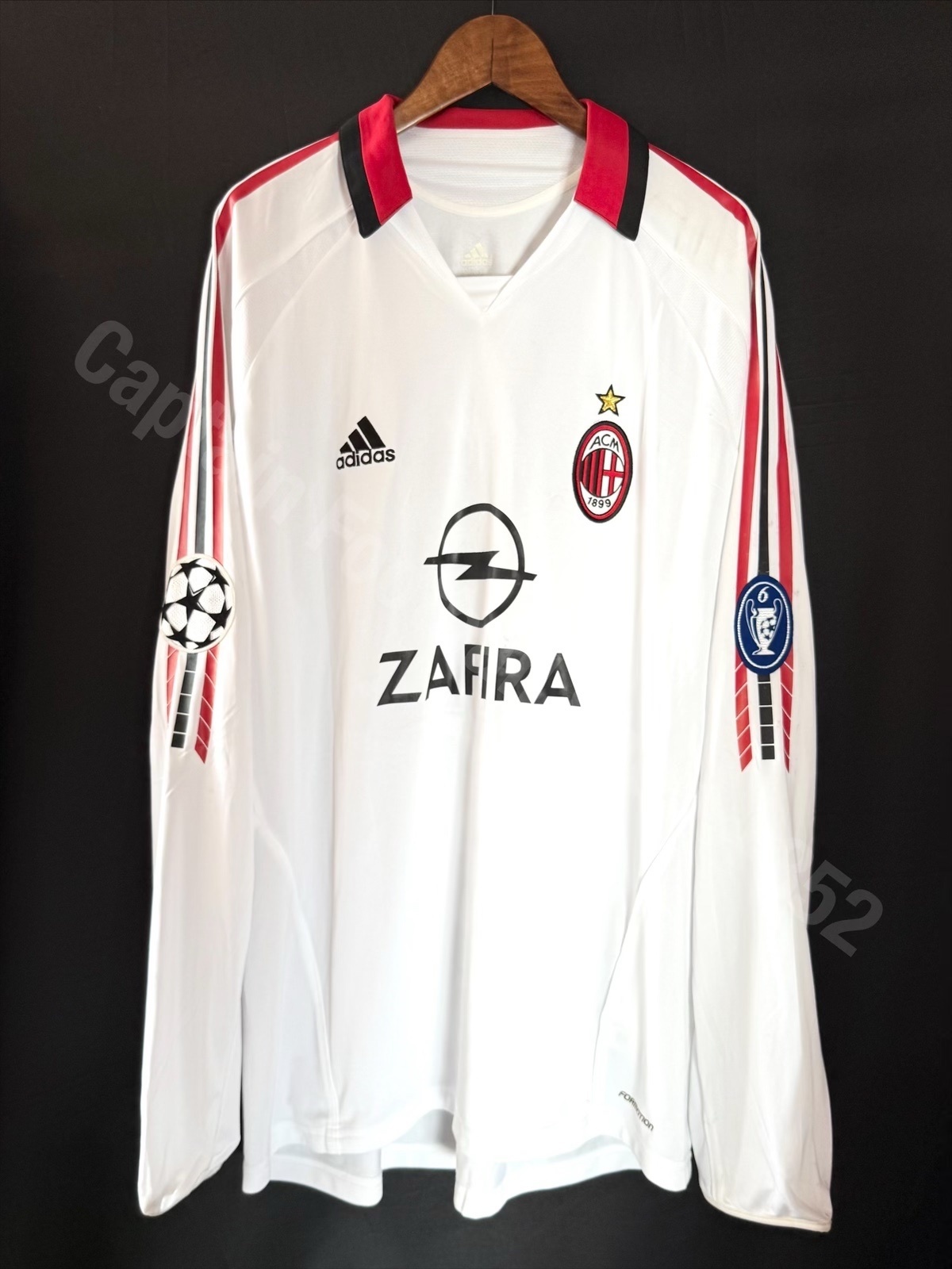 (Match Issue) AC Milan 2005-2006 UEFA Champions League Adidas L/S Away Match Issue Shirt #22 KAKA