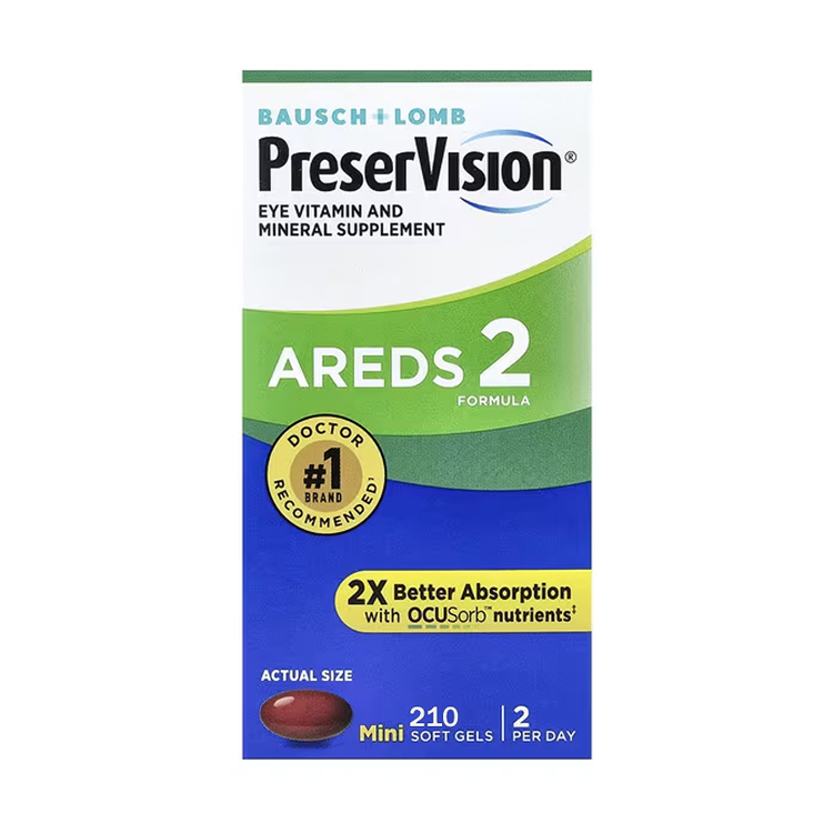 (New packaging)Bausch + Lomb PreserVision AREDS 2 Formula, 210 Soft Gels