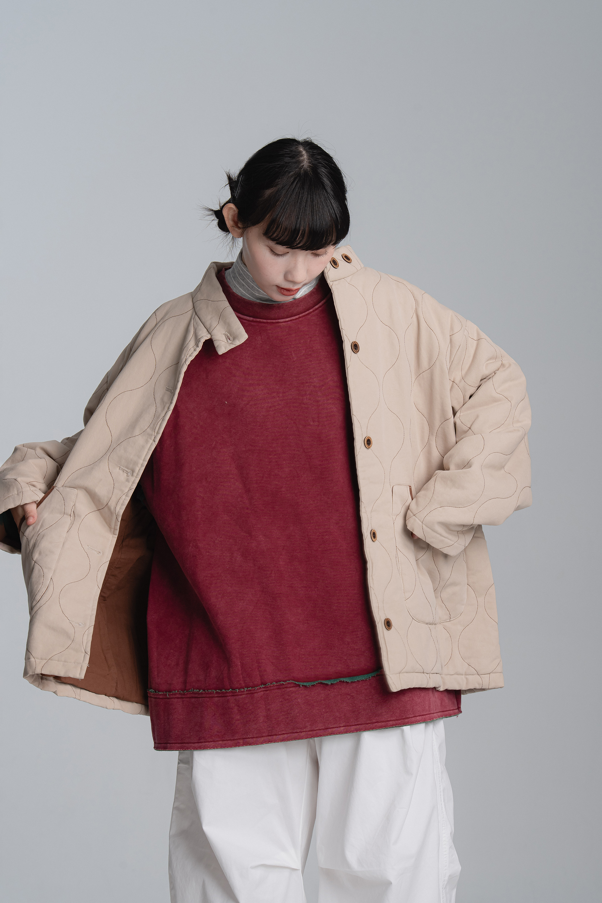 日系葫蘆車線厚外套 2色