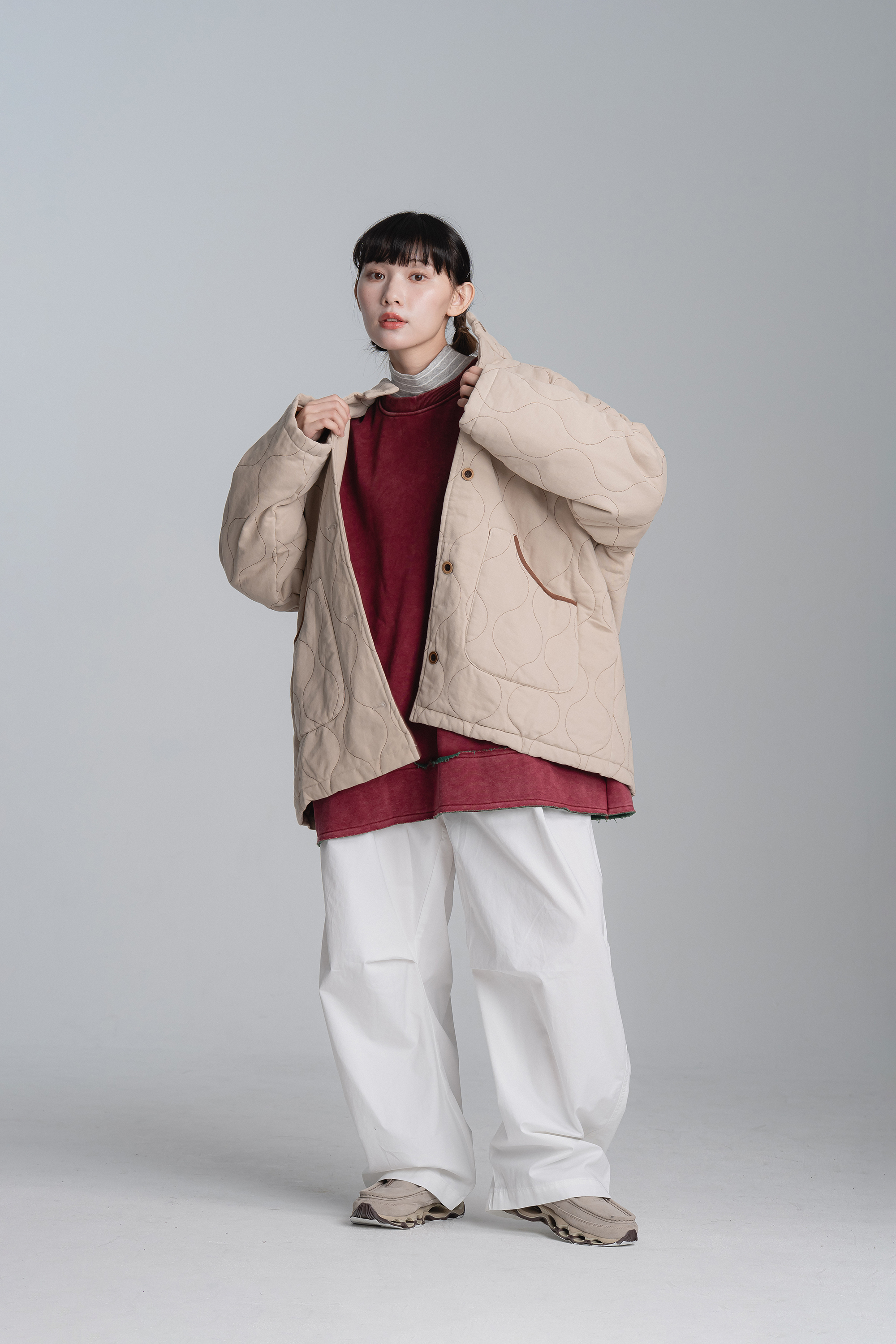 日系葫蘆車線厚外套 2色