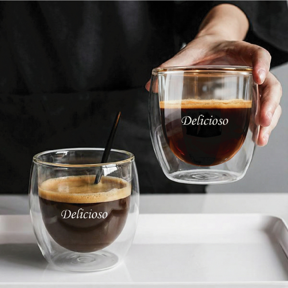 雙層玻璃隔熱杯正面展示