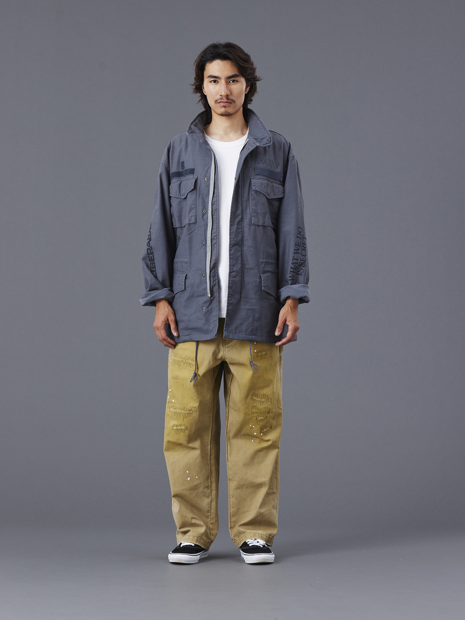 LIBERAIDERS REPAIRED CANVAS WORK PANTS 777052503 BEI