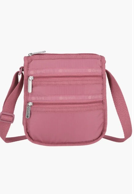 【預購】Q121707 LeSportsac 中號 3 拉鍊斜挎包（紫紅色）