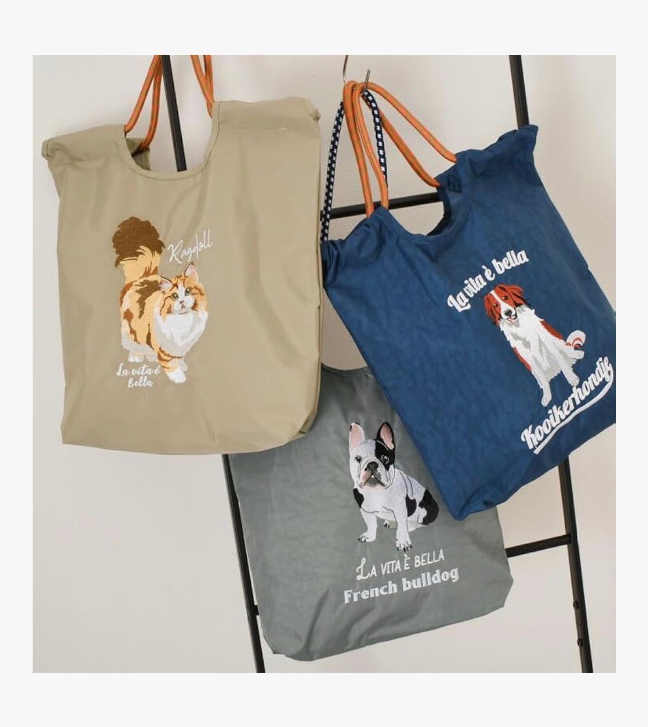 【預購】JN121812 日本刺繡動物大容量Tote Bag