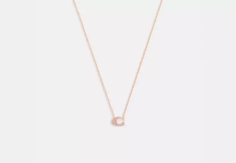 【預購】Q121709 Coach Pave Signature 項鍊