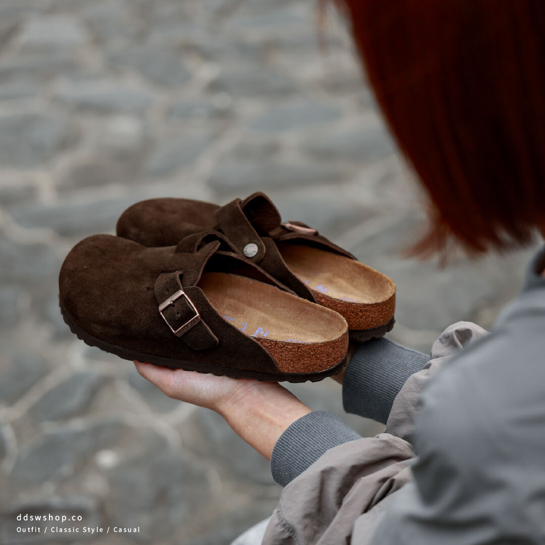 "現貨" BIRKENSTOCK Boston Soft Footbed Suede Leather Regular Fit 摩卡 麂皮勃肯