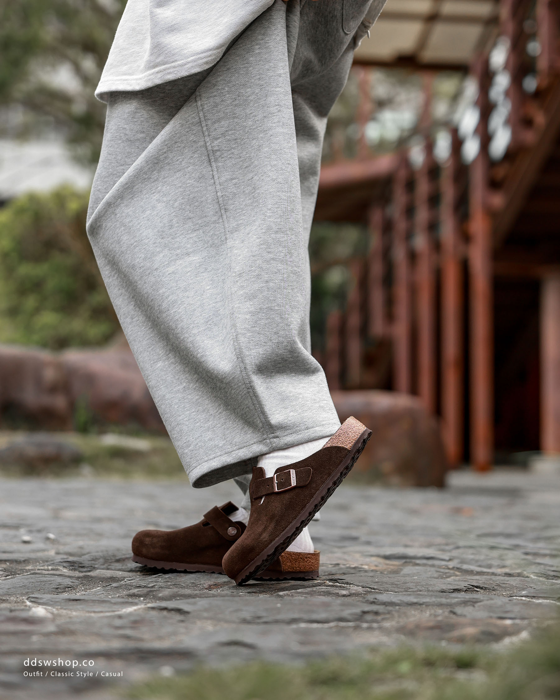 "現貨" BIRKENSTOCK Boston Soft Footbed Suede Leather Regular Fit 摩卡 麂皮勃肯