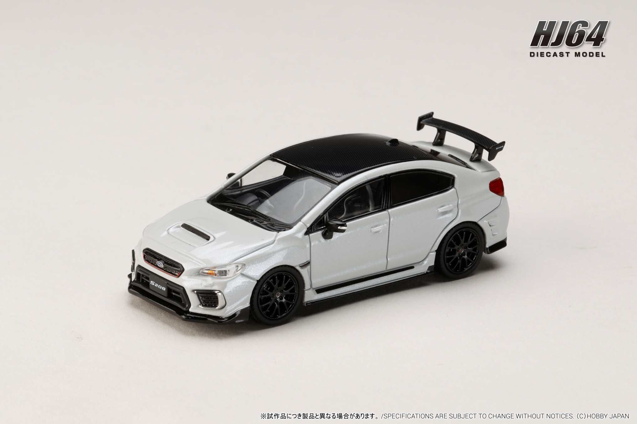 PO-$170 * HOBBY JAPAN * 1:64 Subaru WRX STI S208 Nurburgring (NBR) Challenge Package White