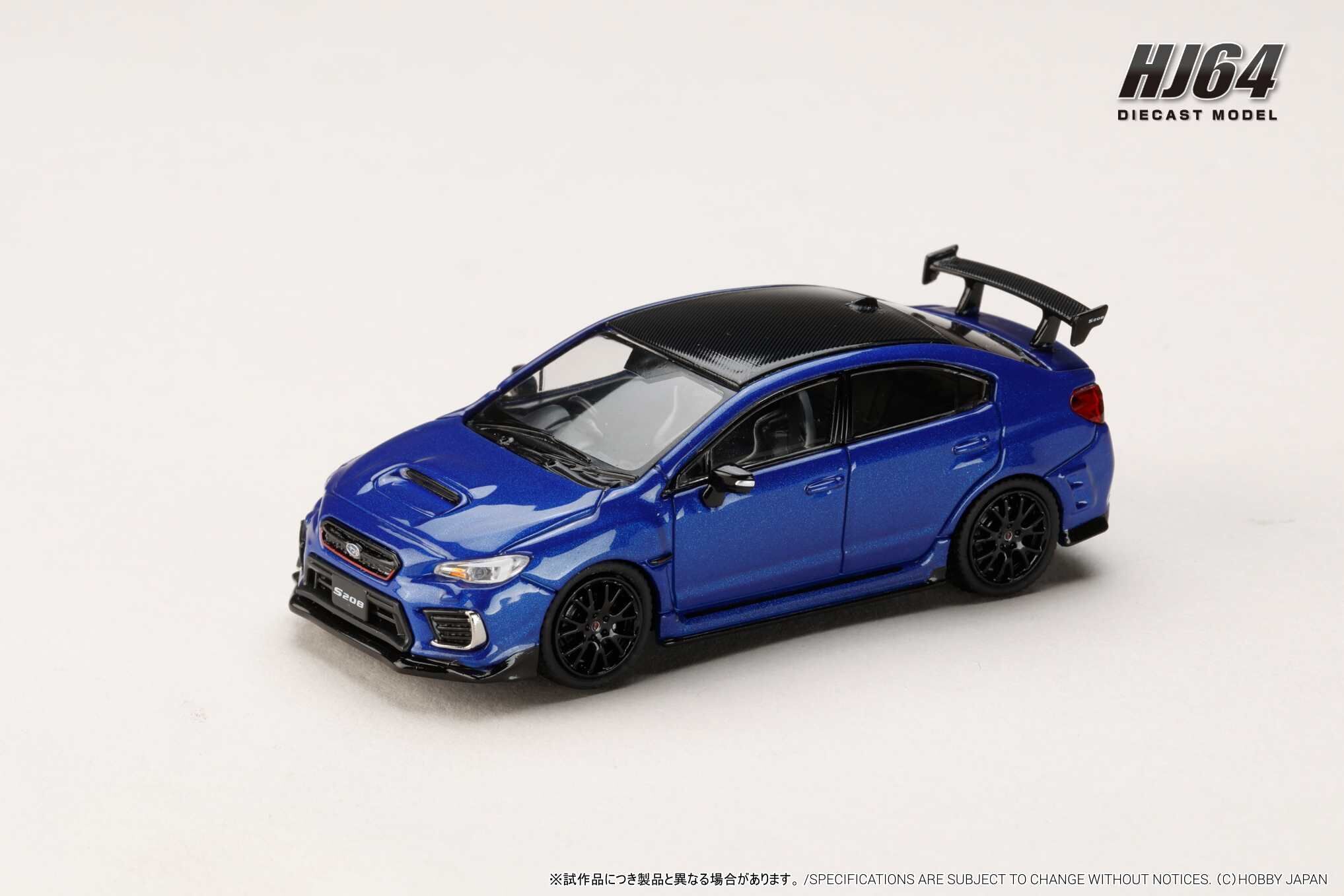 PO-$170 * HOBBY JAPAN * 1:64 Subaru WRX STI S208 Nurburgring (NBR) Challenge Package Blue