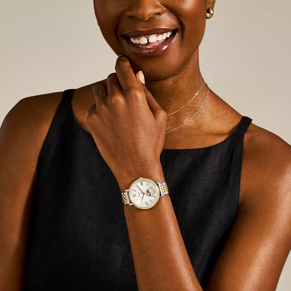 Jacqueline 系列賈姬風尚經典女錶 金銀色不鏽鋼錶帶 36 MM ES5166