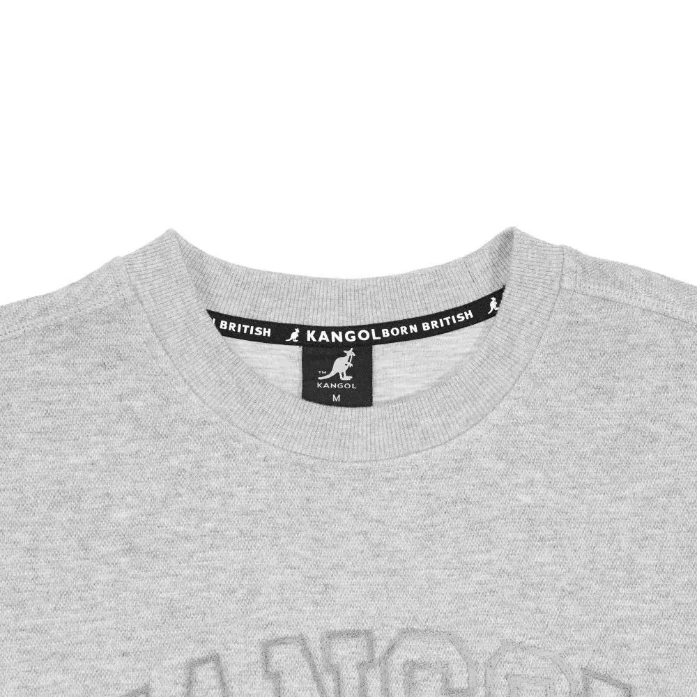 KANGOL 大學T 淺灰 LOGO 剪裁 長袖 上衣 女 6552100411