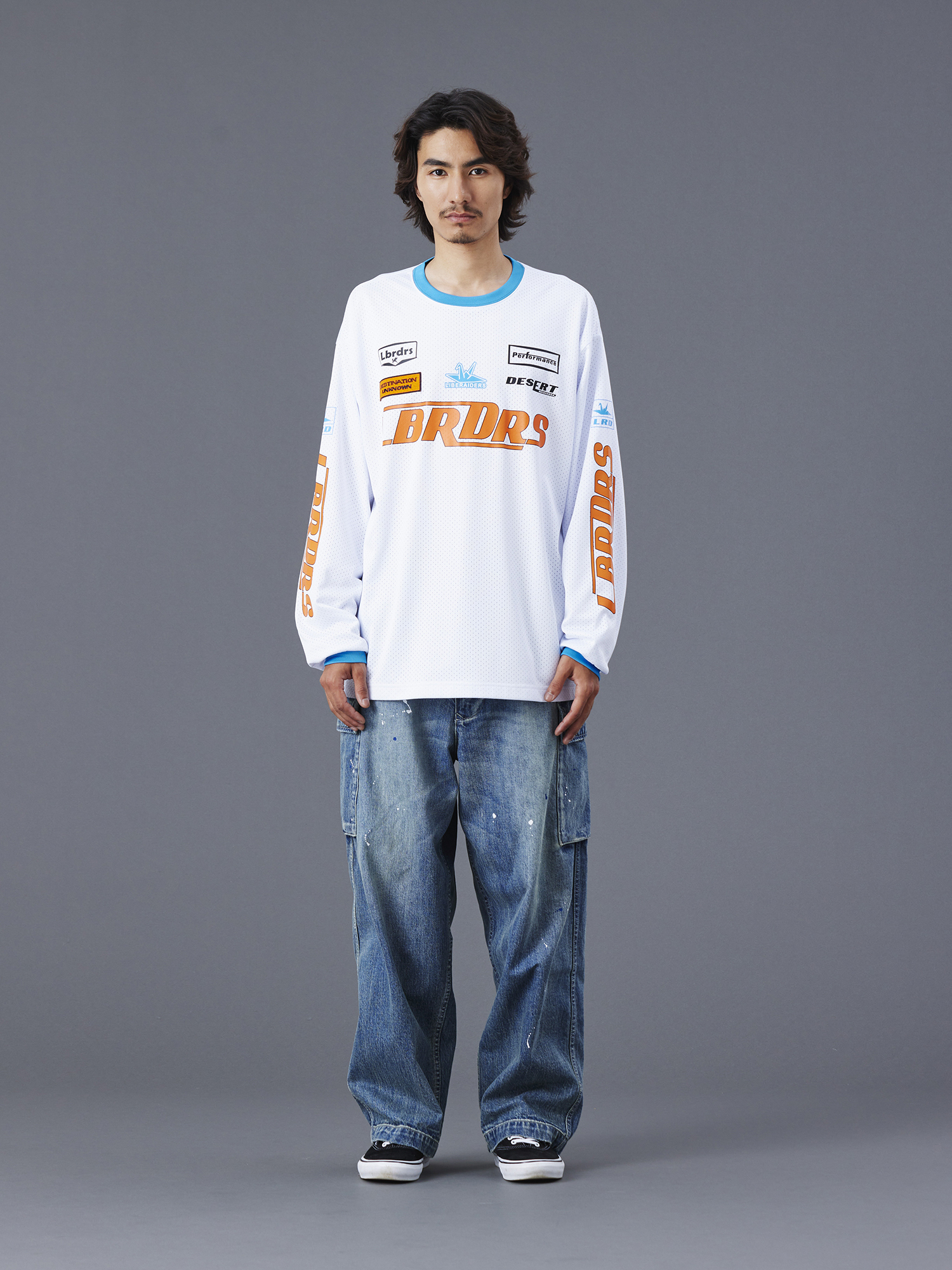 LIBERAIDERS DENIM CARGO PANTS 777092503 BLU