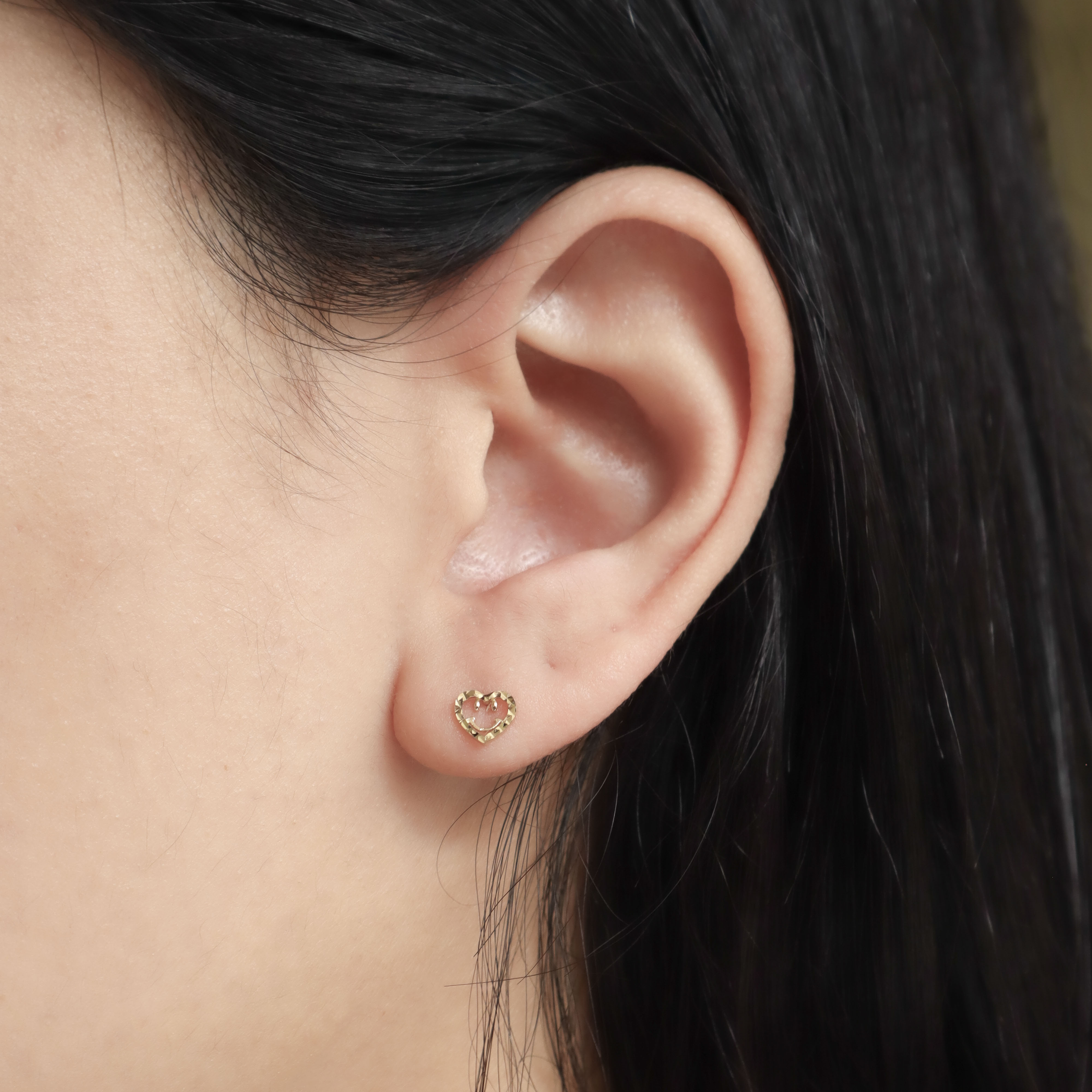 10K/微笑愛心耳環