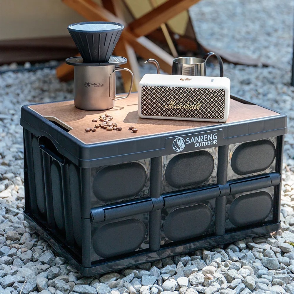 【大+小】SANNENG 木桌板折疊收納箱 DC21