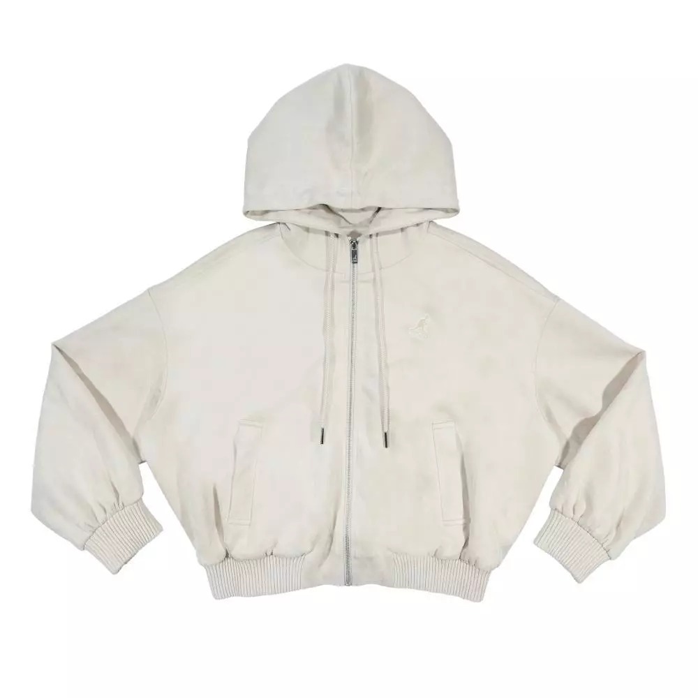 KANGOL 外套 米白 絨毛 LOGO 連帽外套 女 6552144201