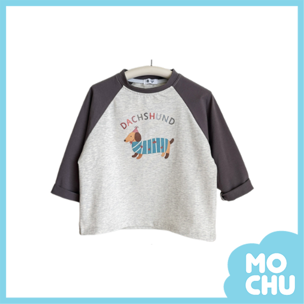 臘腸狗拼接長袖上衣