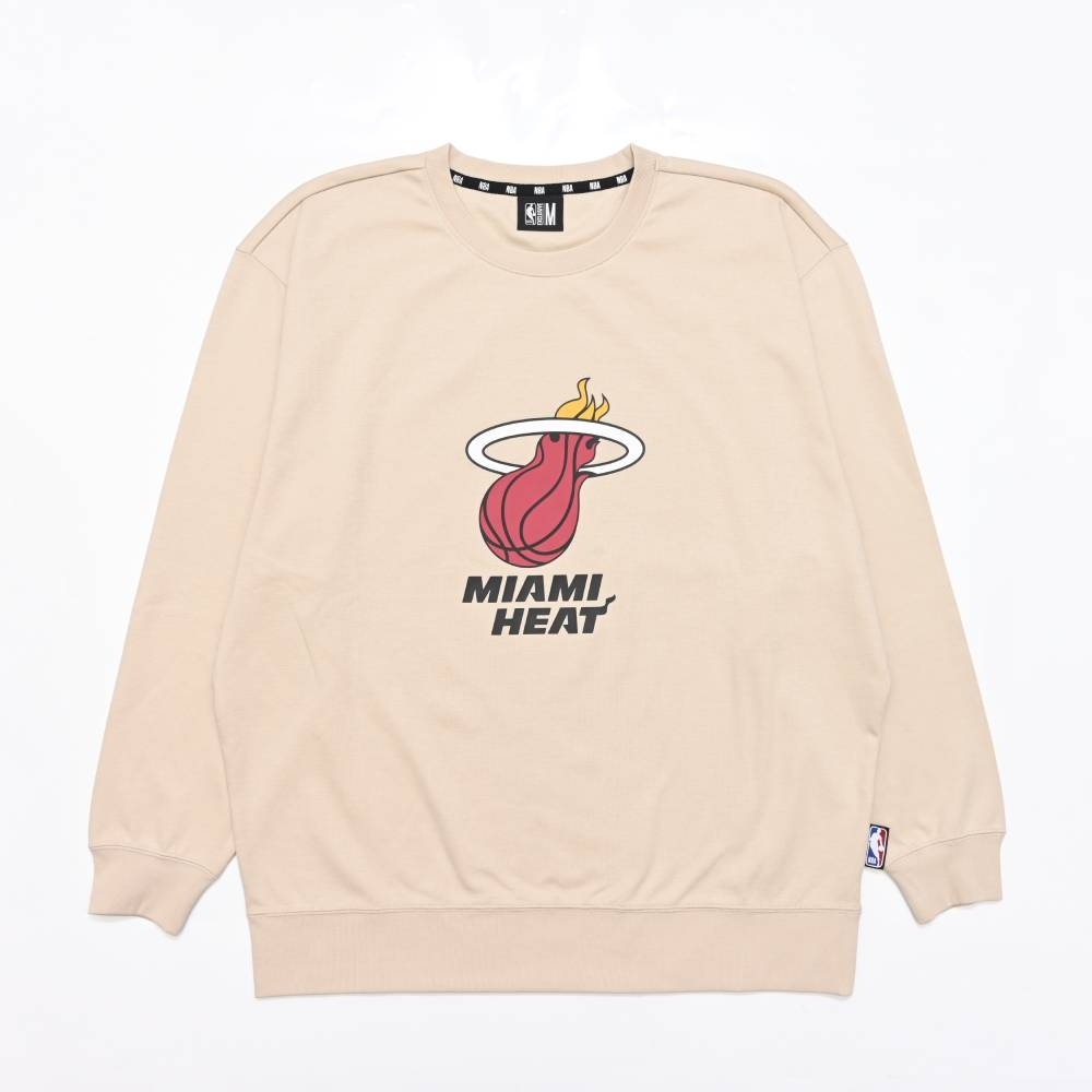 NBA 大學T 隊徽印刷 卡其 薄款 長袖上衣 熱火隊 3255101001