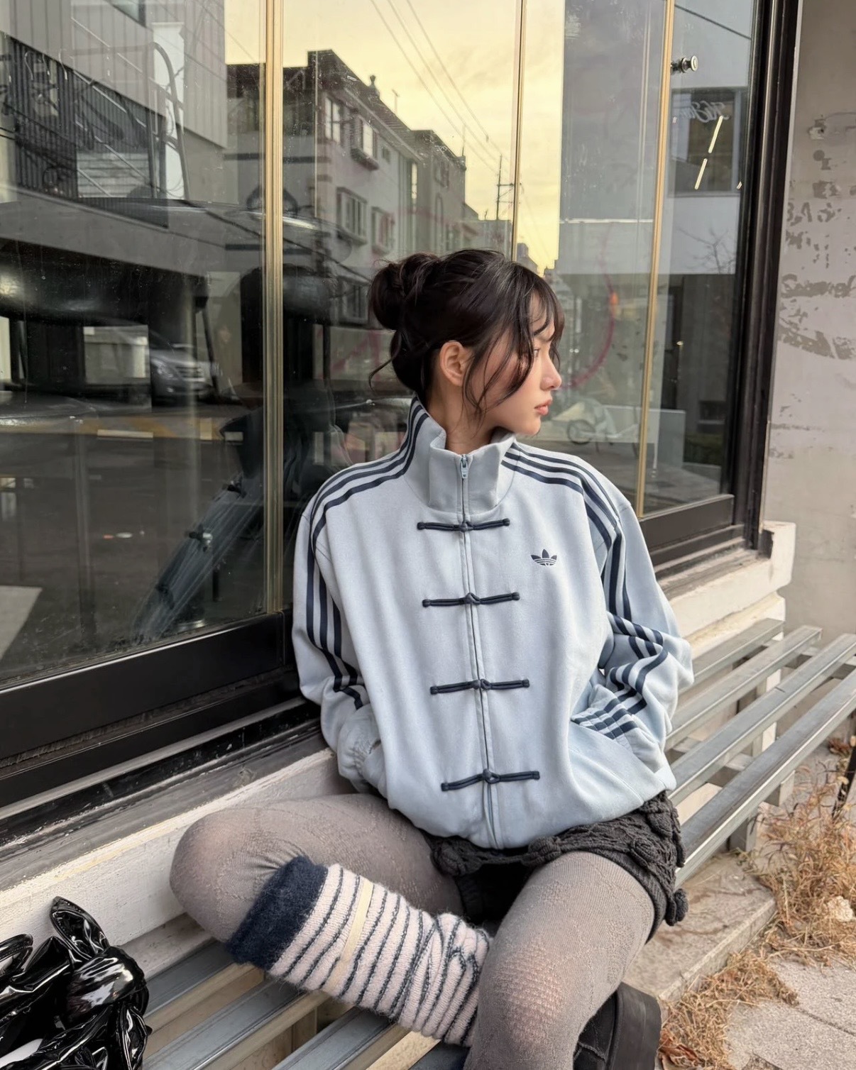 ADIDAS ORIGINALS CTT 3.1 SOFT 新中式 唐裝外套 立領 扭結扣 天空藍 男女 KT3846 / 預購