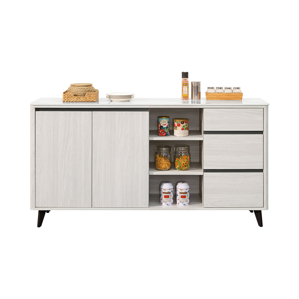 亞迪5.3尺岩板收納餐櫃/碗盤櫃/置物矮櫃/電器櫃/玄關櫃(下座)