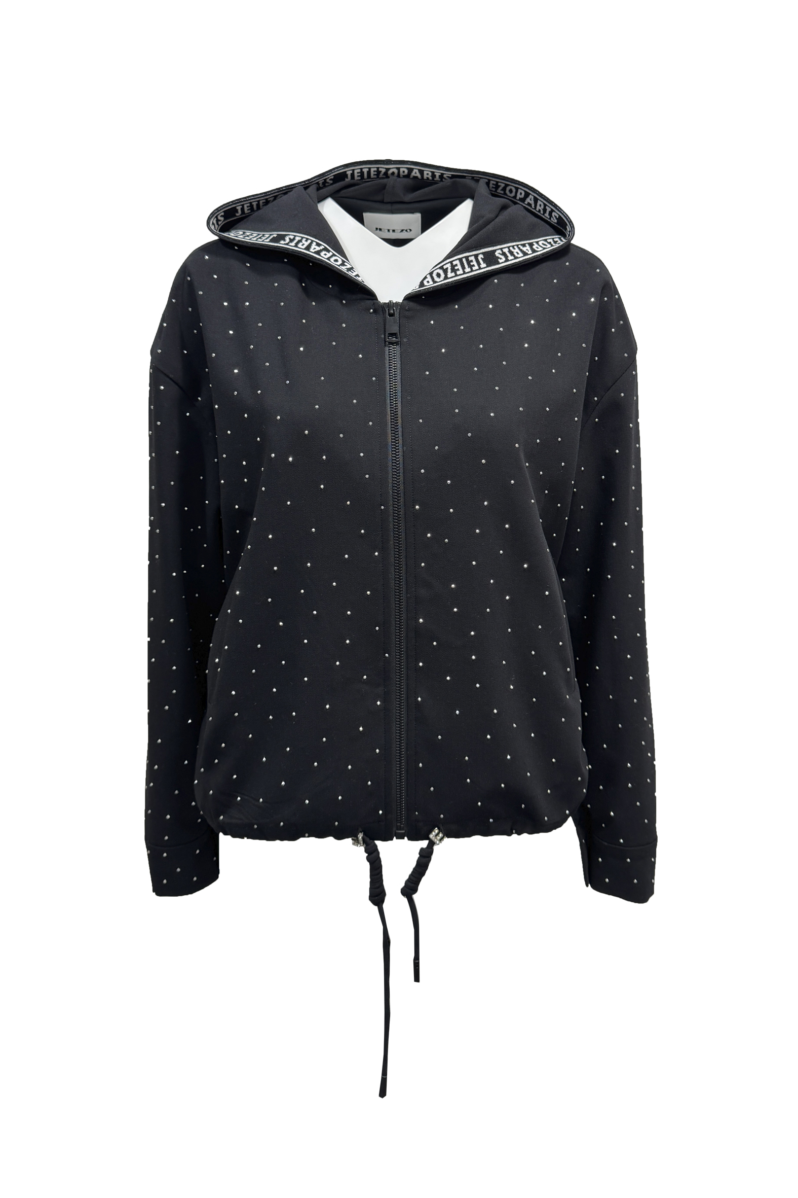 BE15156D1 靜夜星辰拉鍊合身連帽外套