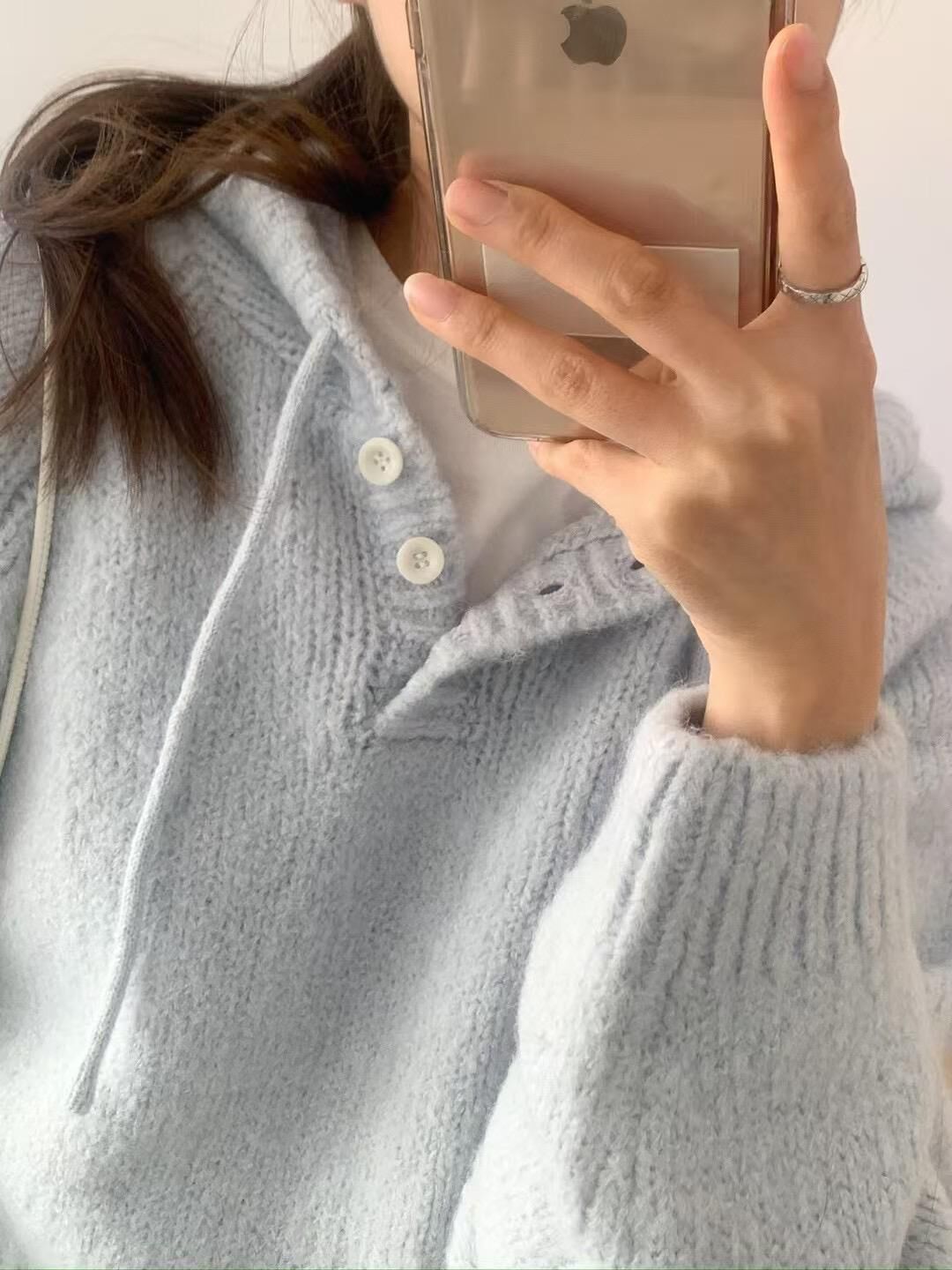 Momo alpaca wool hood knit