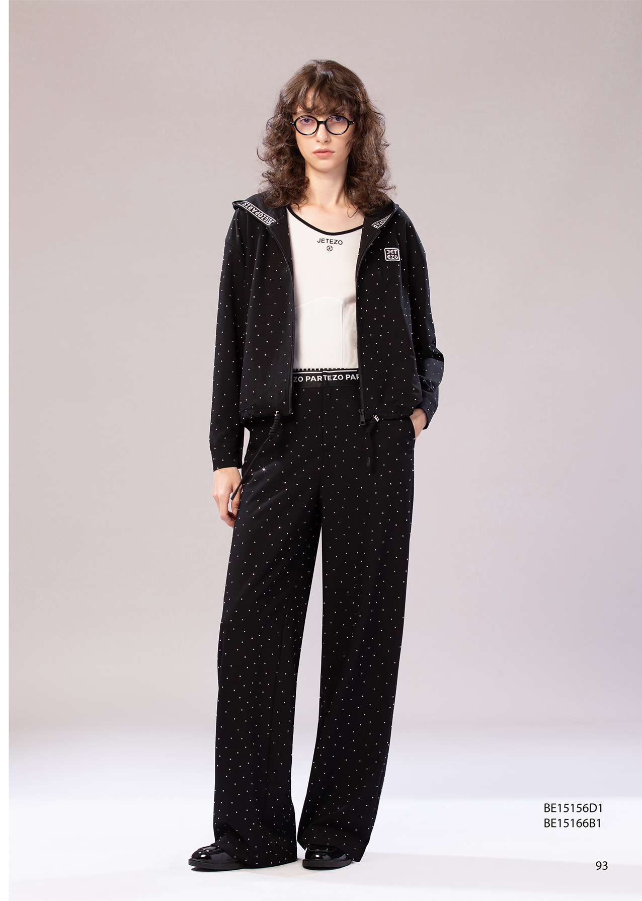 BE15156D1 靜夜星辰拉鍊合身連帽外套