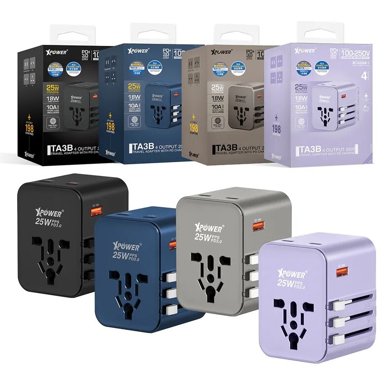 (升級版)XPower TA3B 25W 4輸出 PD 3.0/PPS旅行充電器
