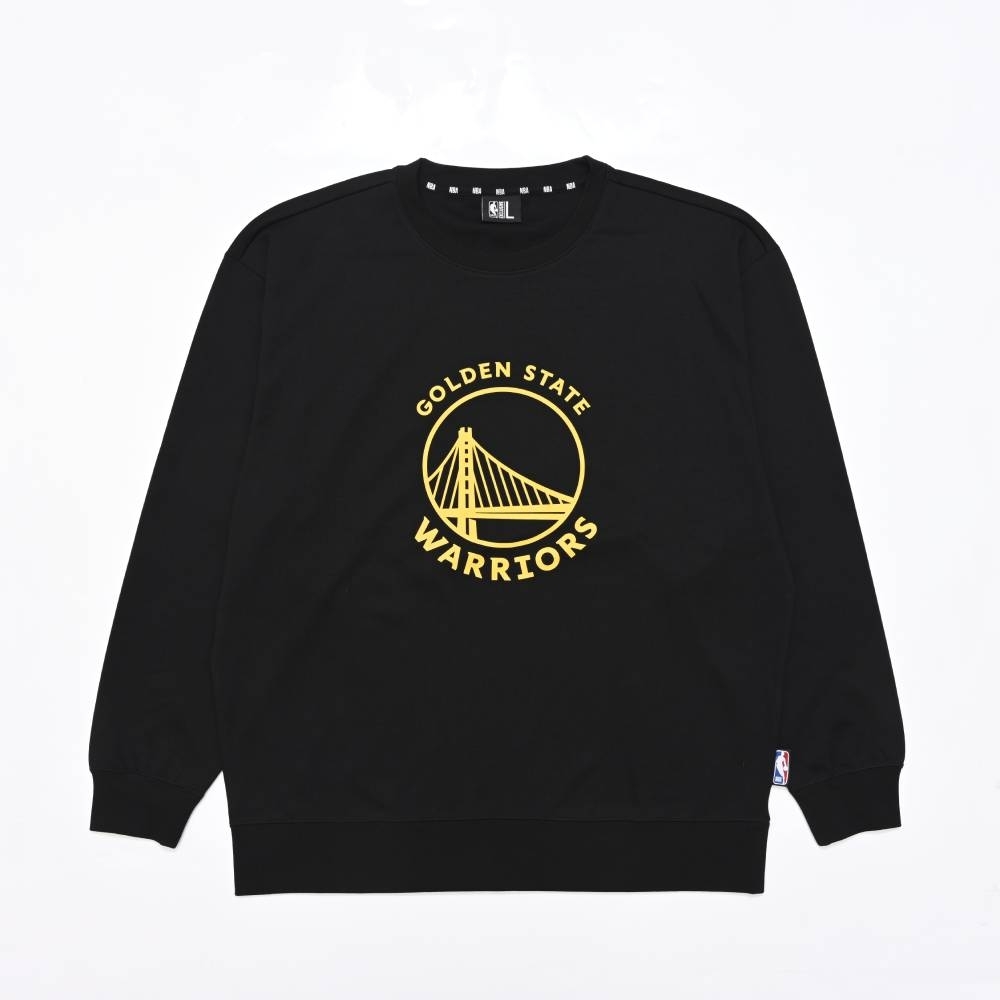 NBA 大學T 隊徽印刷 黑 薄款 長袖上衣 勇士隊 3255101320