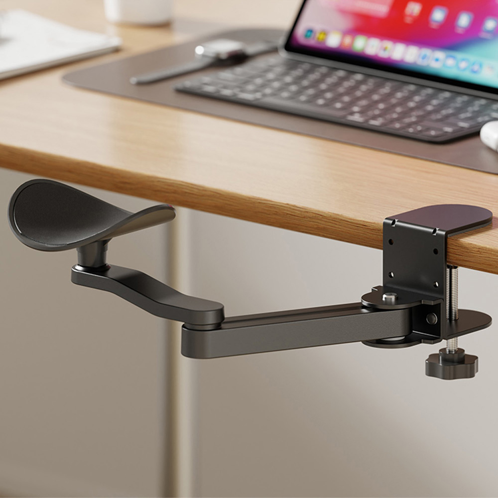 【AOTTO】鋁合金人體工學辦公桌電腦手臂肘托支撐架(LS-005)