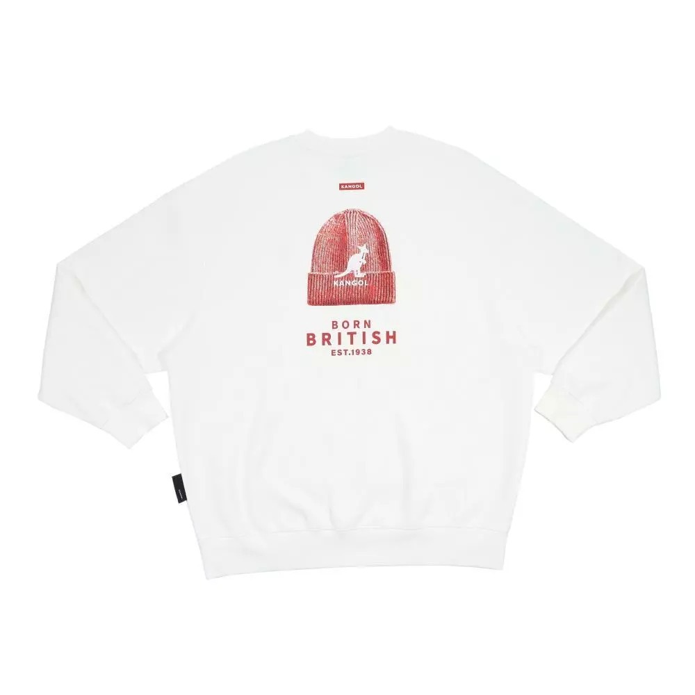 KANGOL 大學T 白 毛帽 LOGO 刷毛 圓領T 中性 6555101400