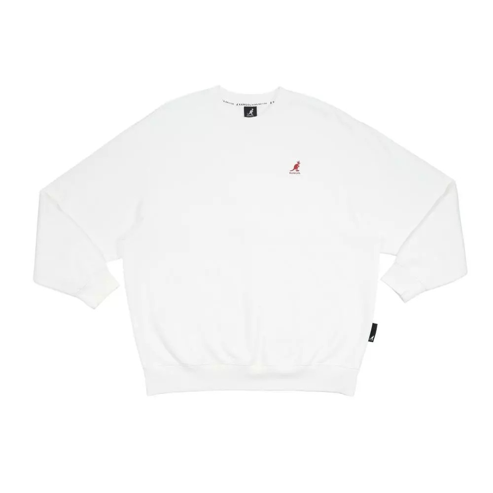 KANGOL 大學T 白 毛帽 LOGO 刷毛 圓領T 中性 6555101400