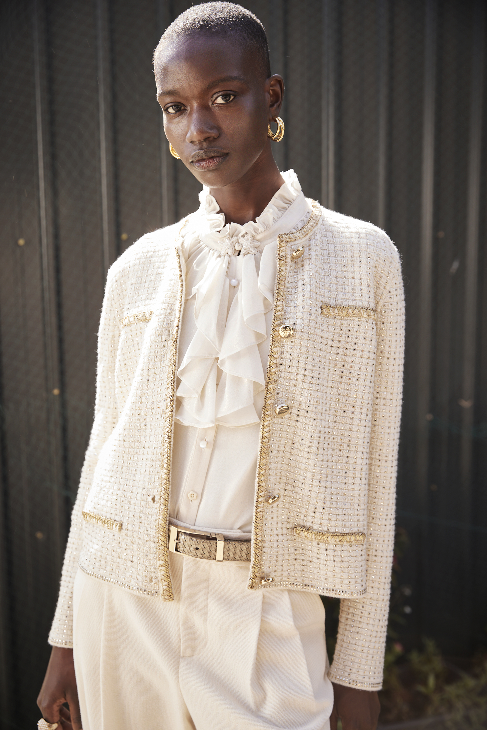 BE15205D1 晨光香檳優雅織語小香短版修身外套