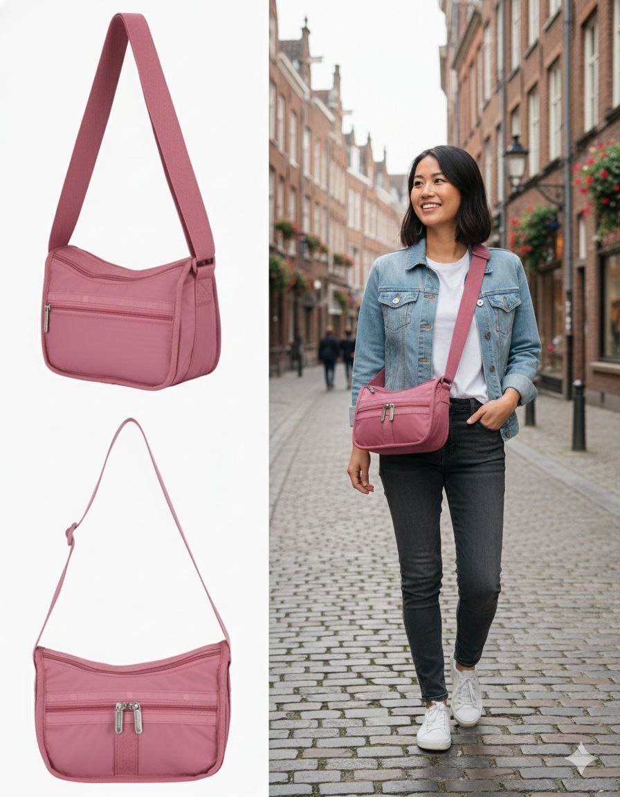 【預購】Q121708 LeSportsac 小型日常斜背包（淡紫色）