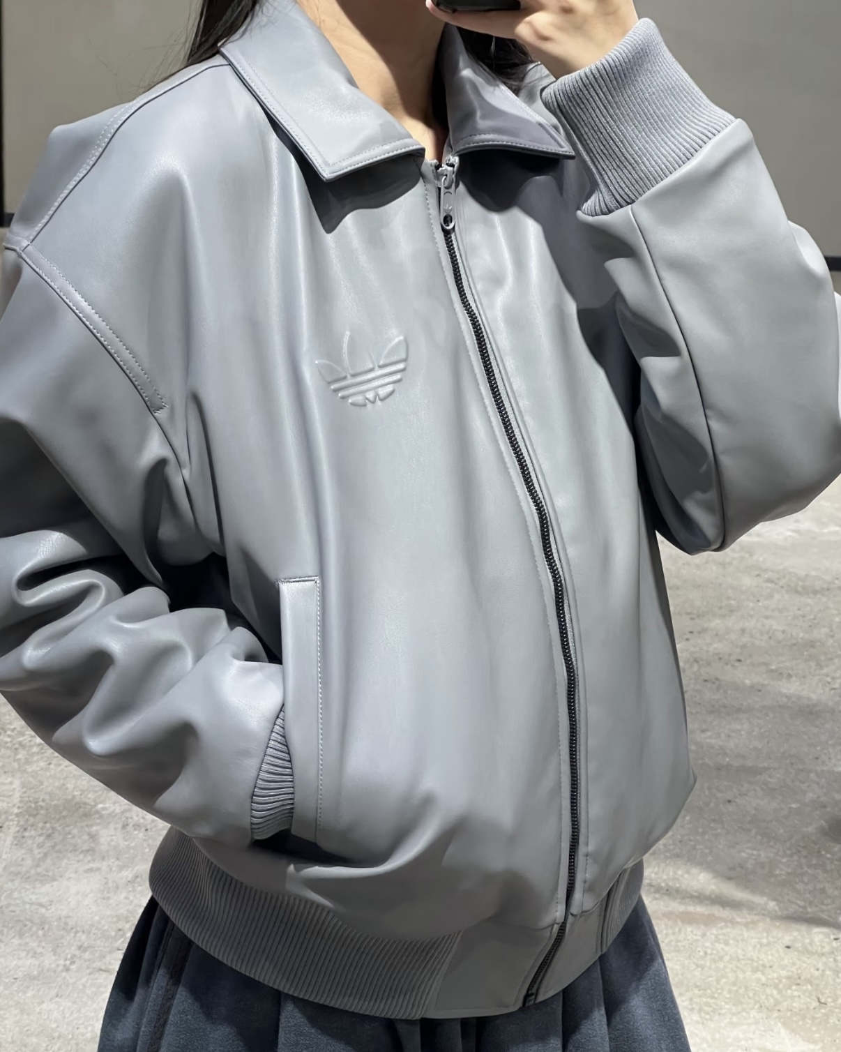 Adidas Originals Sherpa FW25 外套 皮衣 夾克 防風 翻領 加絨 保暖 黑色 灰色 男款