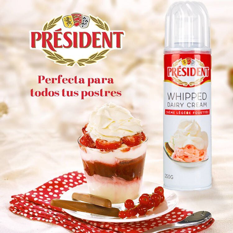 即期特價 總統牌 噴式 鮮奶油 250g