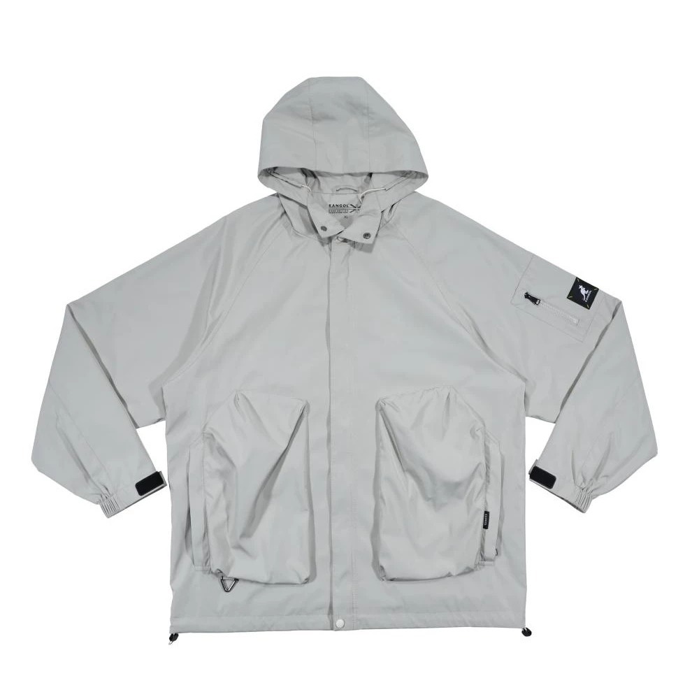 KANGOL 外套 淺灰 多口袋 防潑水 防風外套 中性 6555142011
