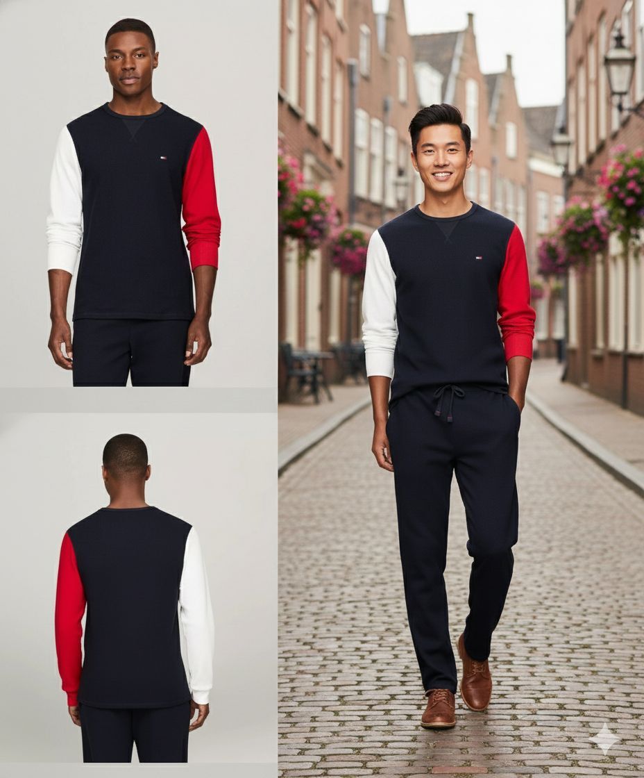 【預購】Q121704 Tommy Hilfiger  男士保暖Logo長袖睡衣襯衫