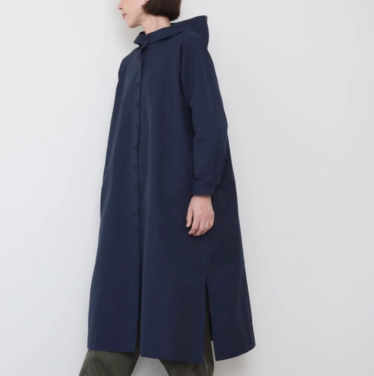 OMAKE.jp 連帽洋裝大衣HoodieGown 深藍