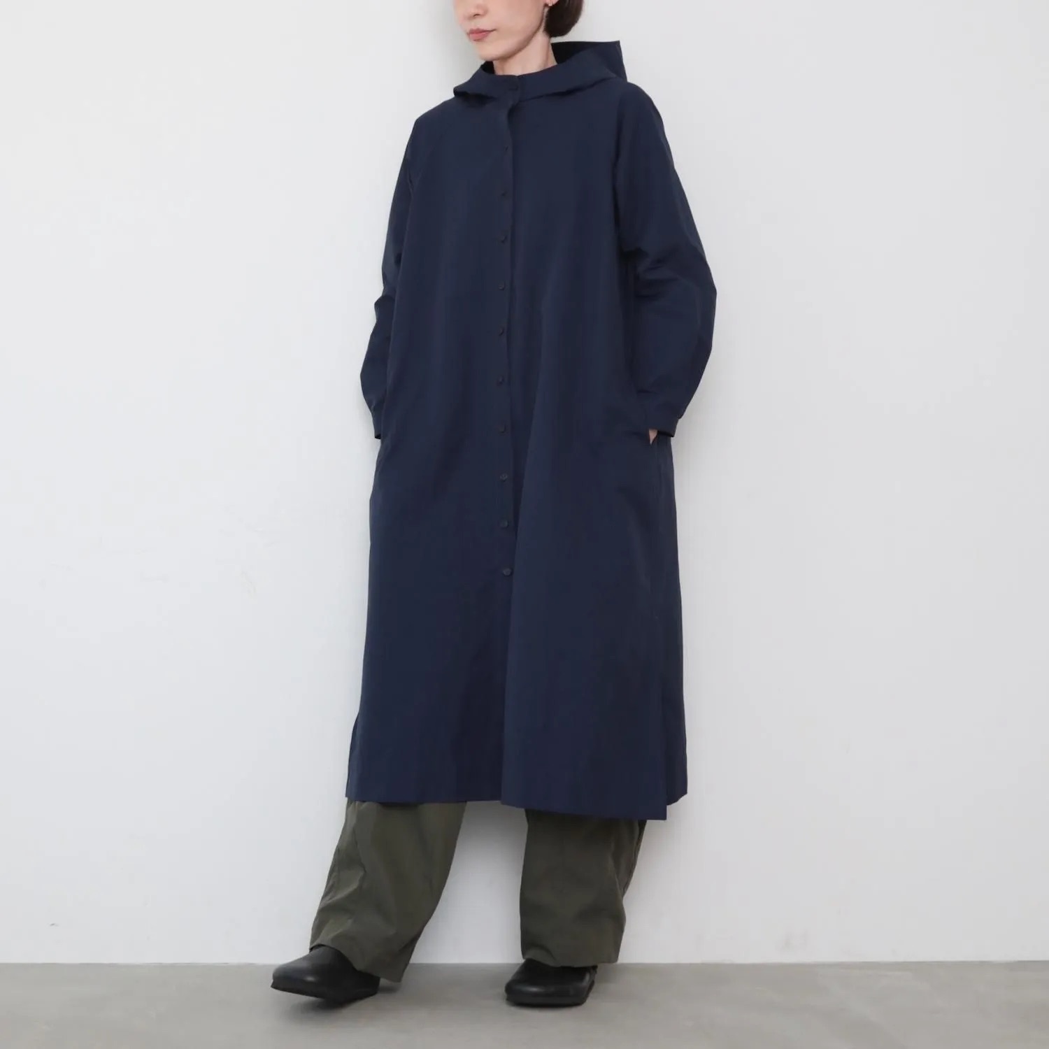 OMAKE.jp 連帽洋裝大衣HoodieGown 深藍
