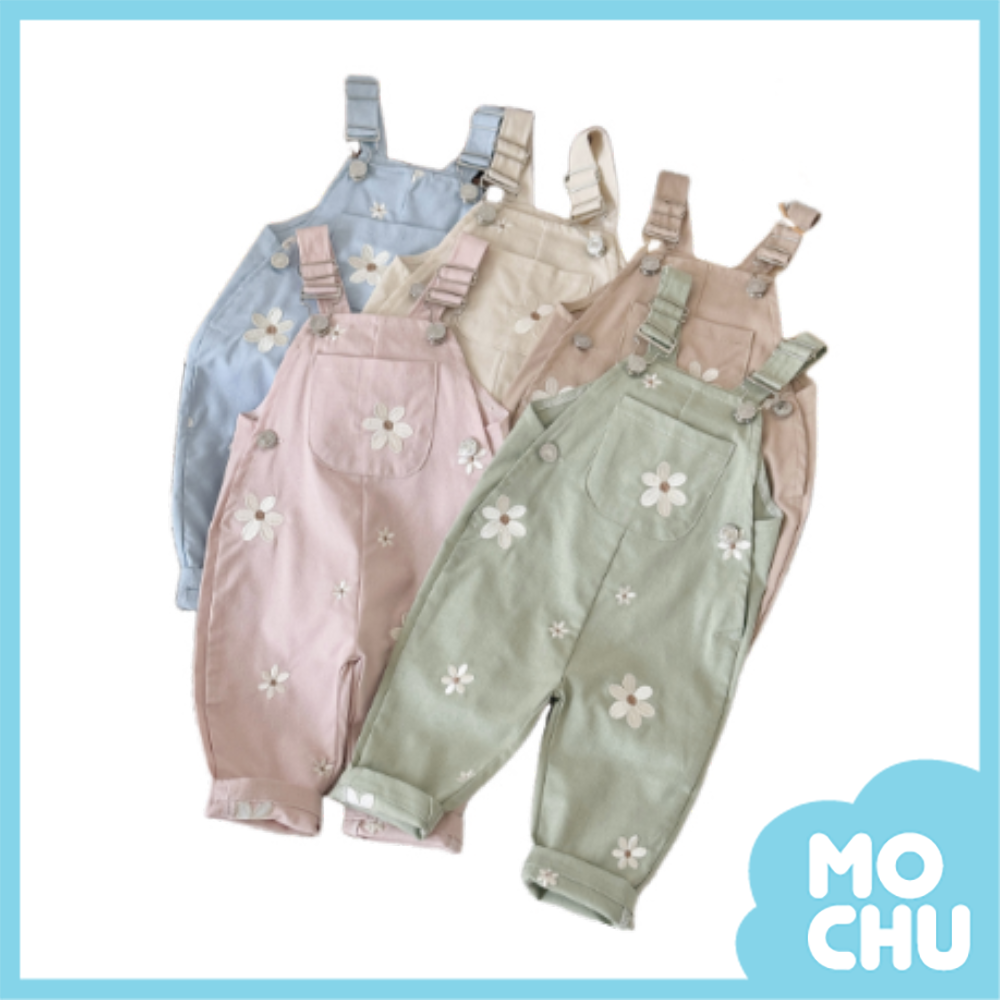 刺繡小白花吊帶褲(五色)