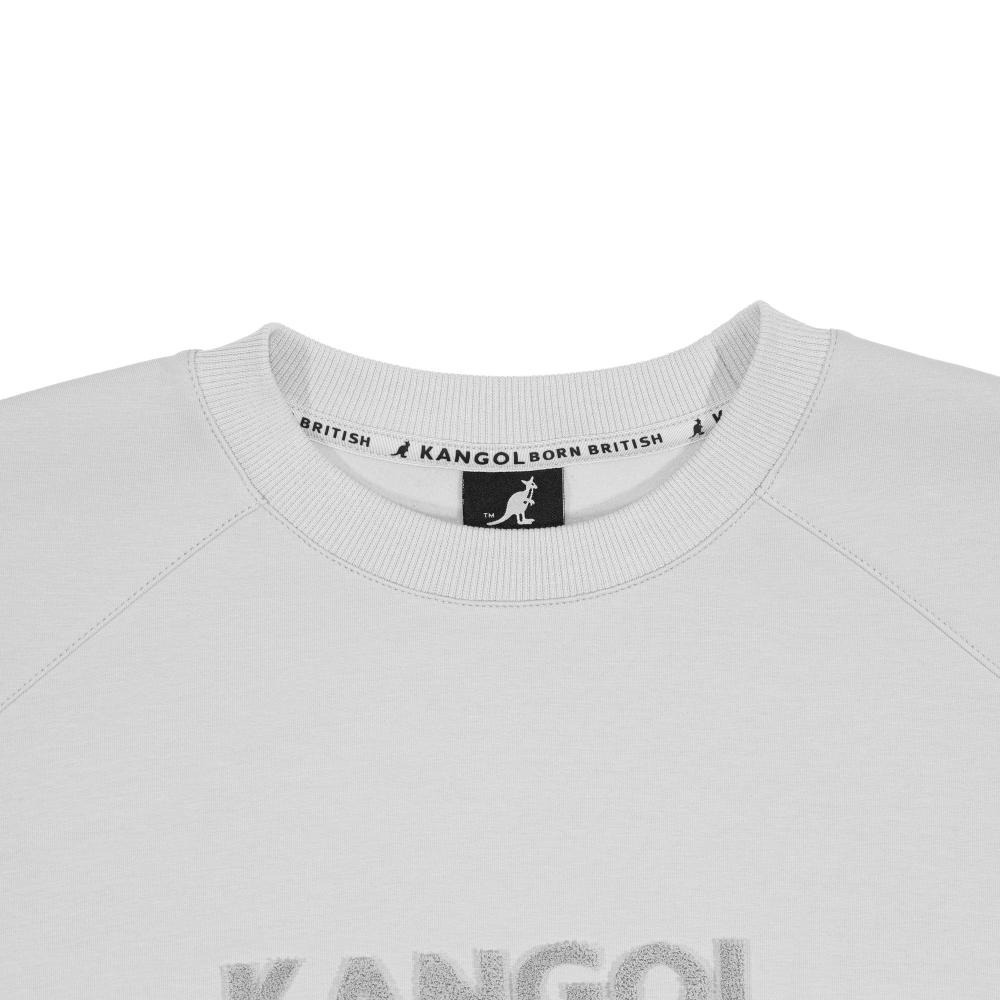 KANGOL 大學T 淺灰 LOGO 刷毛 長袖 上衣 女 6552100511