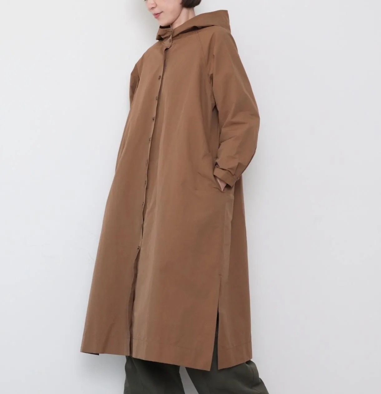 OMAKE.jp 連帽洋裝大衣HoodieGown 焦糖