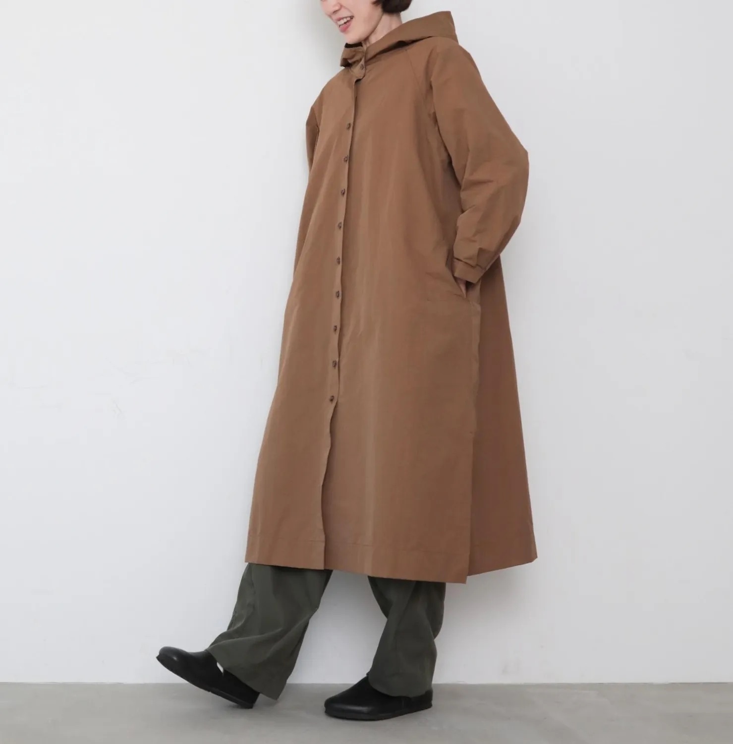 OMAKE.jp 連帽洋裝大衣HoodieGown 焦糖