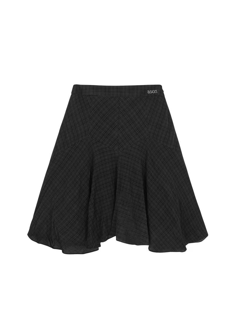 ASON LONDON CHECK MIDI SKIRT
