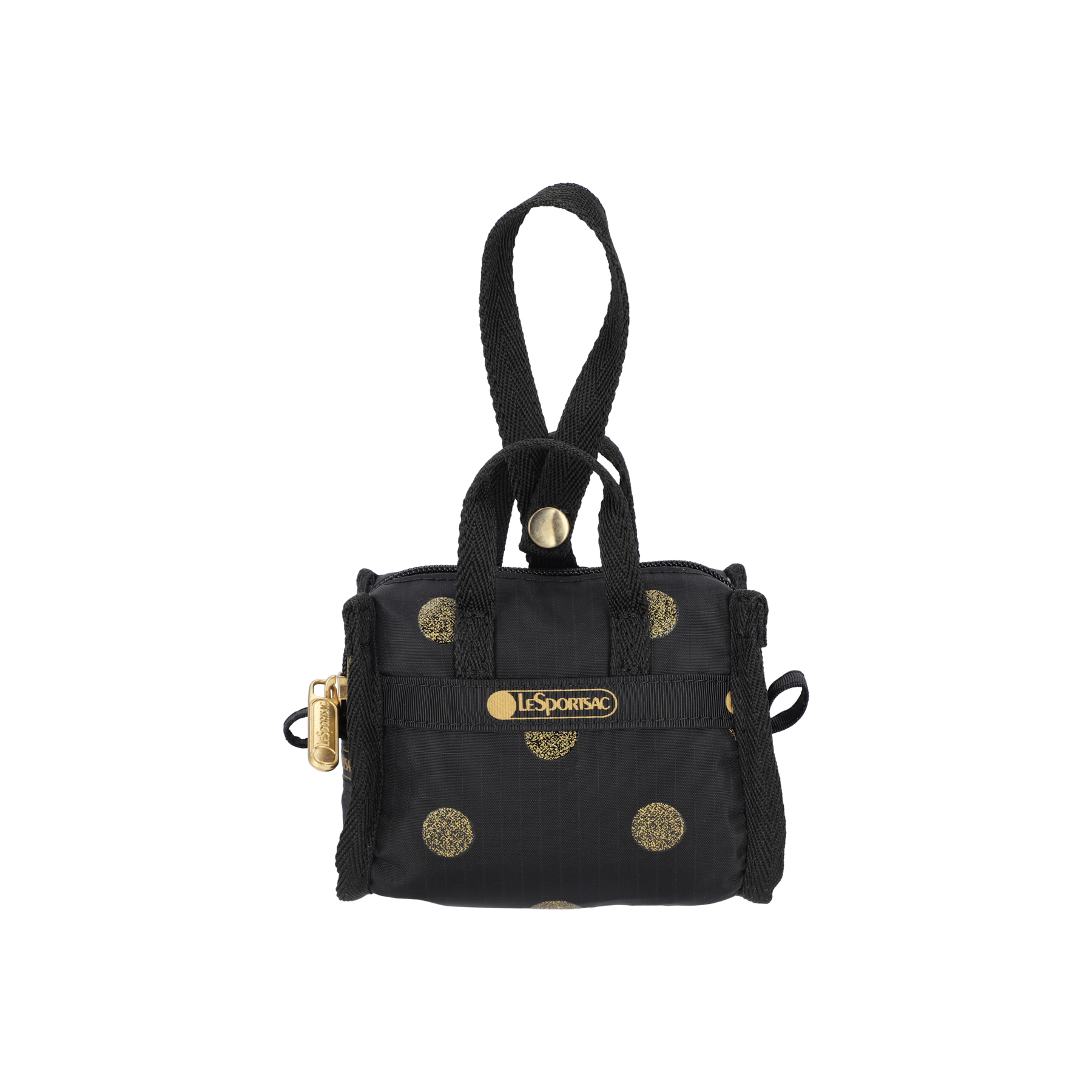 迷你旅行袋掛飾 (GOLD GLITTER DOTS)